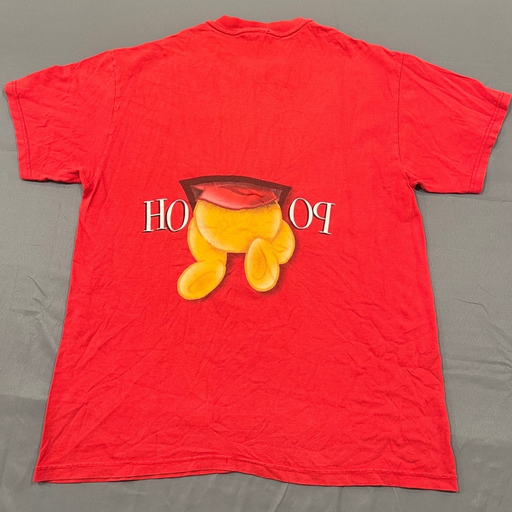 Vintage Disney Winnie the Pooh T Shirt Red Double Sided Graphic 90s Large - Picture 3 of 7